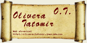 Olivera Tatomir vizit kartica